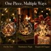 2pc Acrylic Material Christmas Ball Ornament Transparent Design with Light Santa Claus Pendant Hanging Christmas Decor