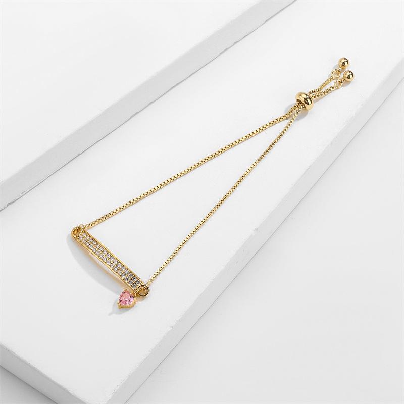 Summer High-end Exquisite Double-row Heart Pendant Bracelet with Micro-inlaid Cubic Zirconia for Women