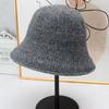 Double-sided wearing knitted wool basin hat women's autumn and winter wool blended warm and cold-proof foreign moisture bucket hat