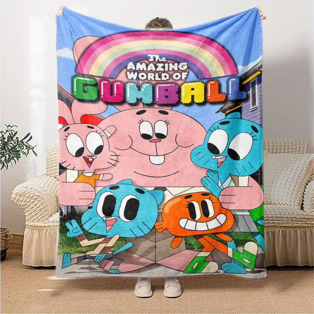 The Amazing World of Gumball Print Flannel Blanket High Quality Warm Comfortable Cover for All Seasons Perfect for Gifts Home Deco