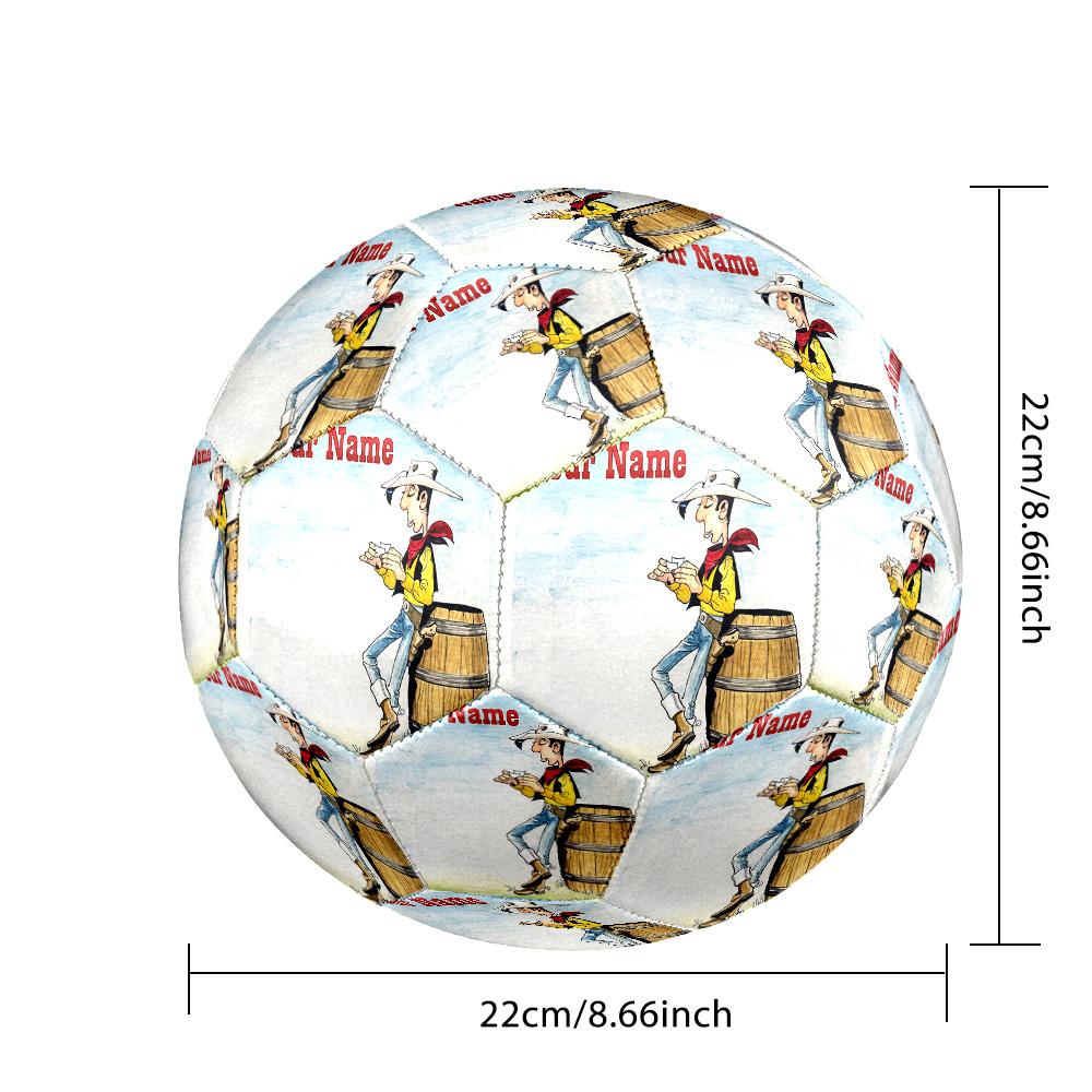 Custom Text Size 5 Soccer Ball, Standard Match Football For OutdoorLucky Luke