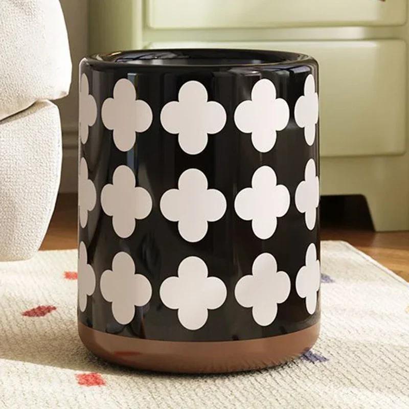 For Cubo Basura Grande Capa Papelera Moderna Para Sala De Estar Dormitorio Cocina Retro Limpieza 8390₽