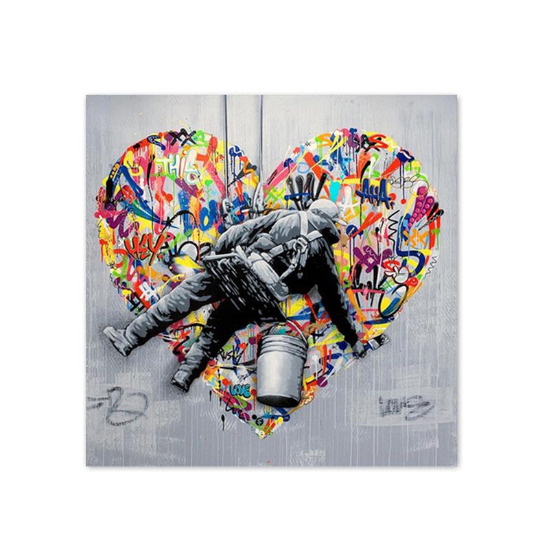Martin Whatson Graffiti Artwork Canvas Painting Modern Pop Art Posters and Prints Wall Pictures for Home Living Room Cuadros