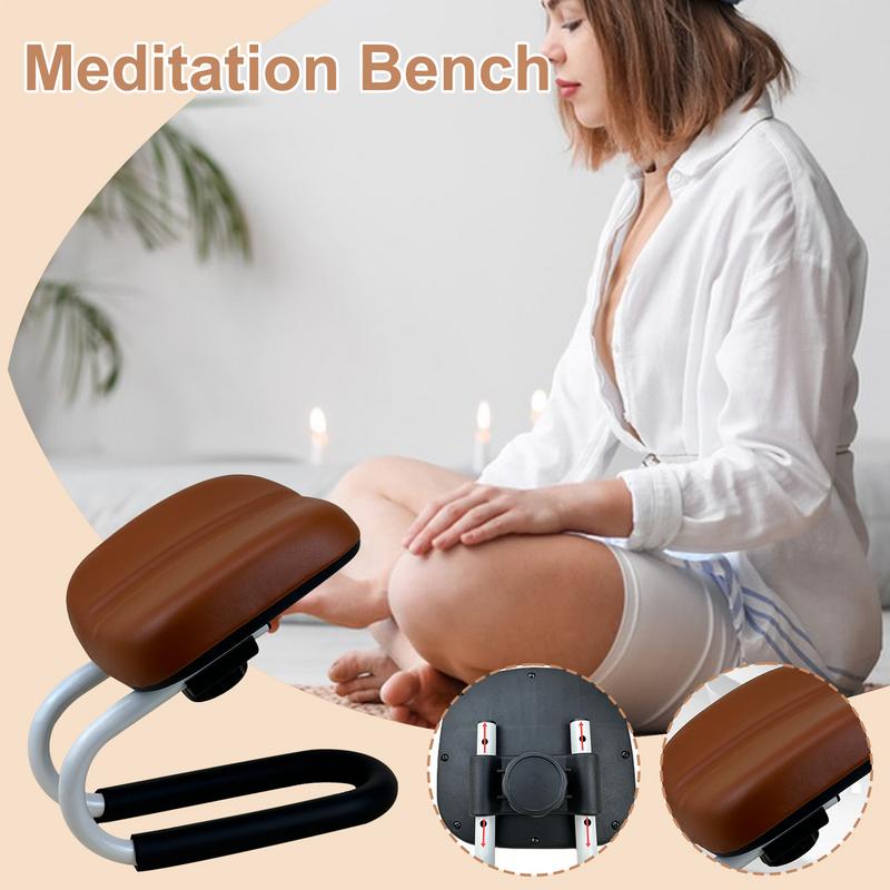 Betender Meditationshocker Höhenverstellbare Kniebänke mit Schwammkissen Rutschfeste Beinhülle Tragbarer Stuhl für Zuhause Yogastudio