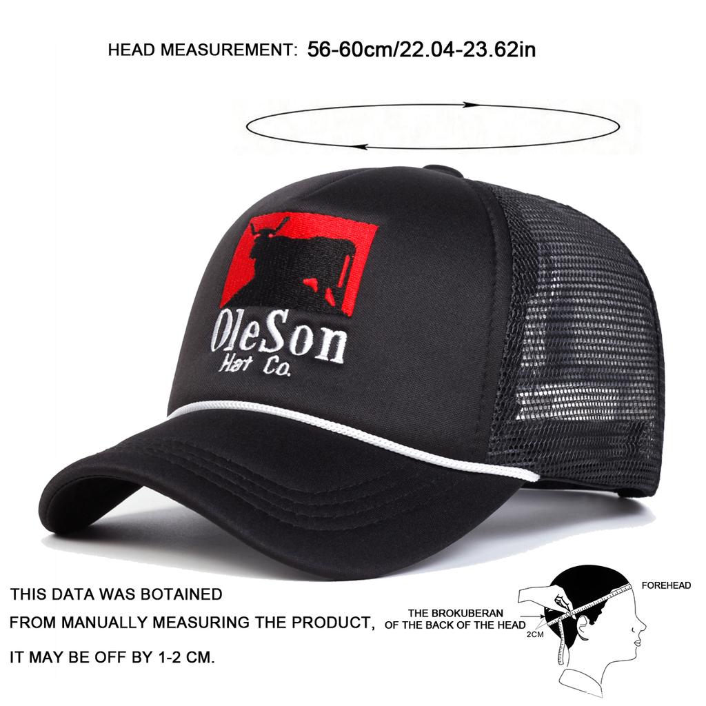 Unisex OleSon Hat Co Letter Embroidery Baseball Net Caps Spring Summer Outdoor Adjustable Casual Hats Dad Hat Sunscreen Hat