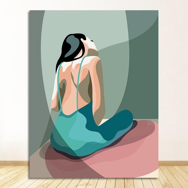 Nordic Posters and Prints Wall Art Canvas Painting Wall Pictures for Living Room Decor Abstract Feature Plant Vintage