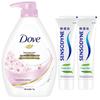 Sensodyne Fresh Mint Toothpaste & Cherry Blossom Shower Gel Bundle