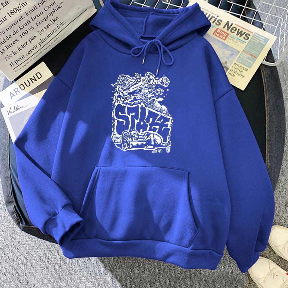 SPAZZ Band Graphic Hoodies Sudaderas Grunge Rock Women Sweatshirts for Fall/Winter Hooded Gothic Fashion Tops