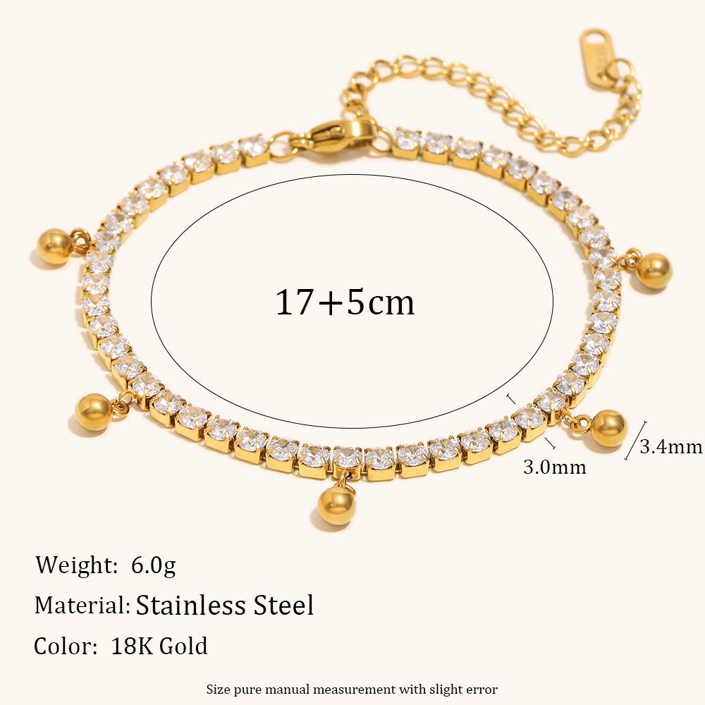 La.Muses Elastic Cubic Zirconia Stainless steel Woman's Bracelet Fashion Luxurious Zircon Party Accessories