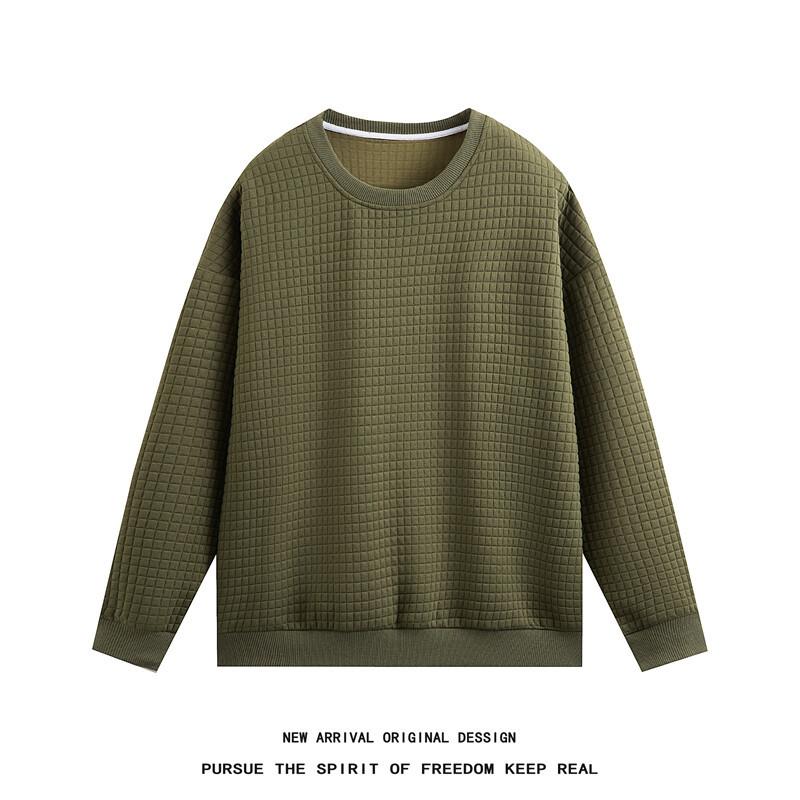 

Весенний новый маленький квадратный свитшот с круглым вырезом для мужчин большого размера, свободная тяжелая футболка с длинным рукавом, повседневная 5XL