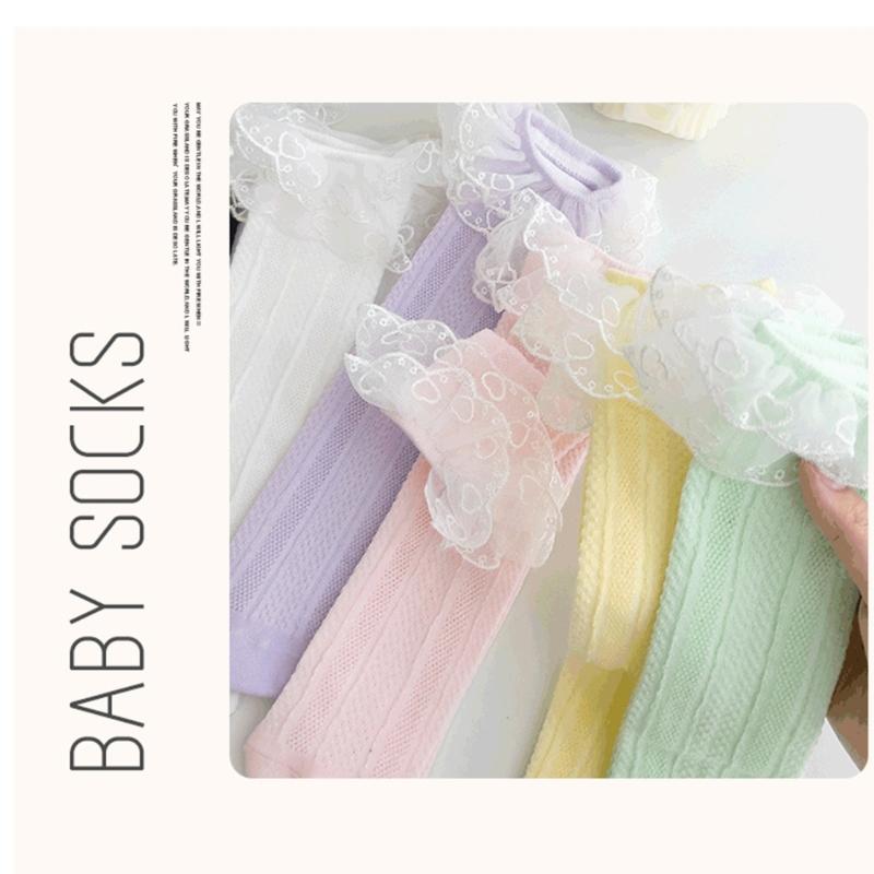 Fashion Lace Calf Socks Socks Breathable Loose Socks for Girls Bowknot High Boot Socks Long Knee High Stockings