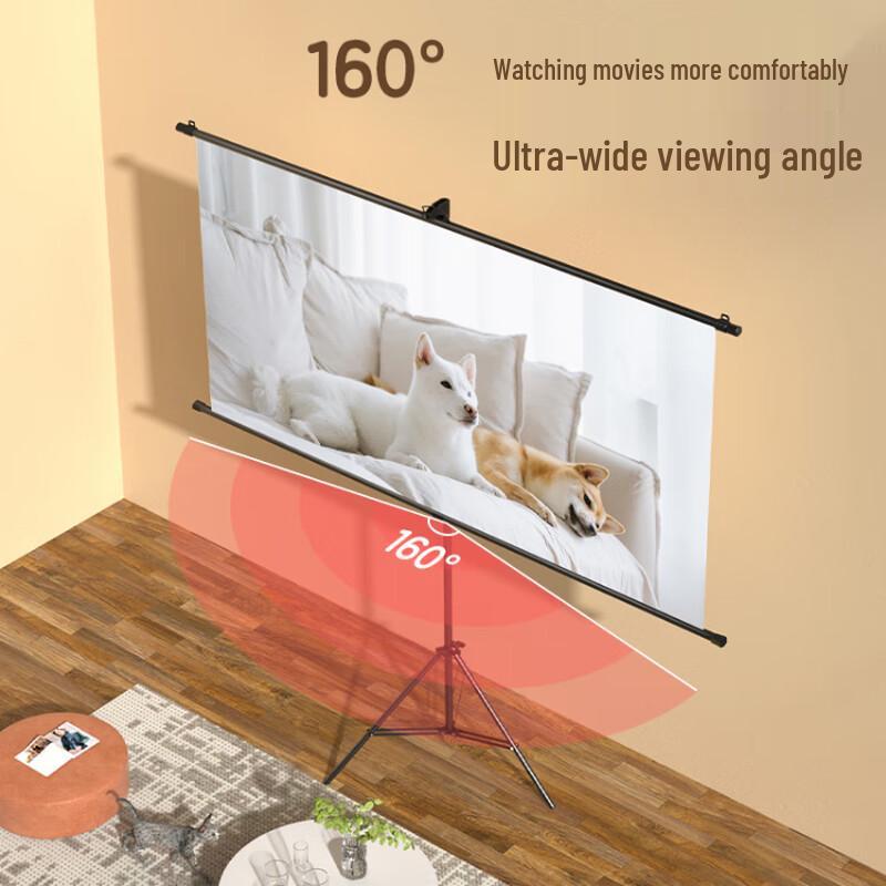 Deli MS301 72-inch Black Projector Screen with Stand