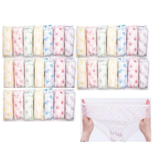 

masamilk Женские одноразовые трусики, 35 шт., с мешочком, в индивидуальной упаковке, нетканый материал, для путешествий и больничного использования (Средняя)