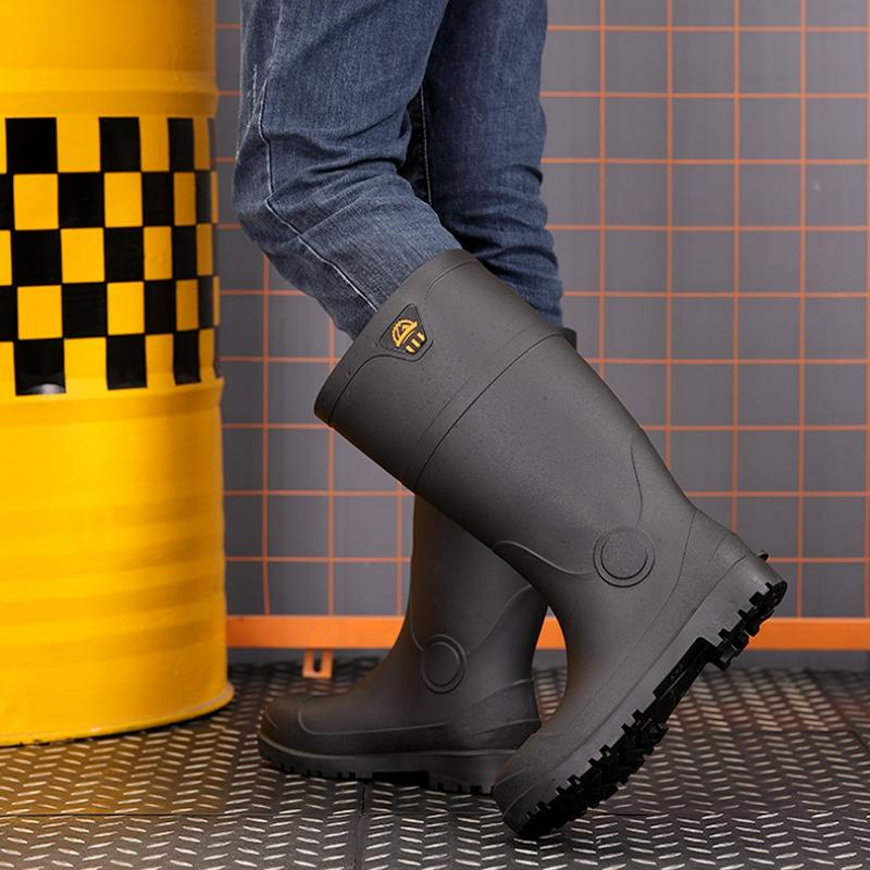 Men's Rain Boots Outdoor Non-slip Fishing Boot Steel Toe Waterproof Work Boots Mid-calf Rubber Boots for Men Platform RainBoots
