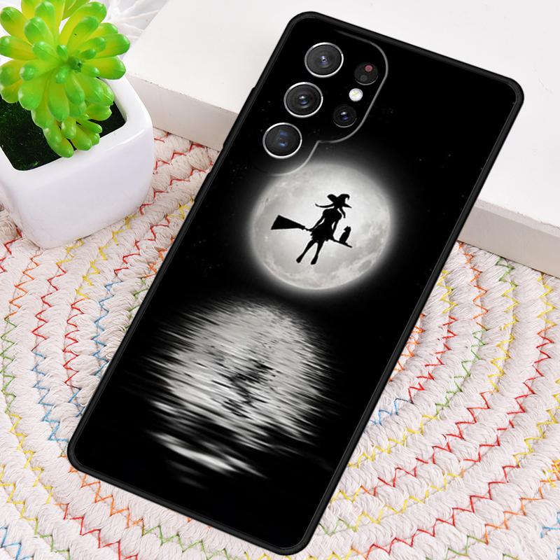 Halloween Moon Witch Horror soft Silicone Phone Case For Samsung Galaxy note 10 pro S26 S25 S24 S23 S22 S21 Plus Ultra Cover
