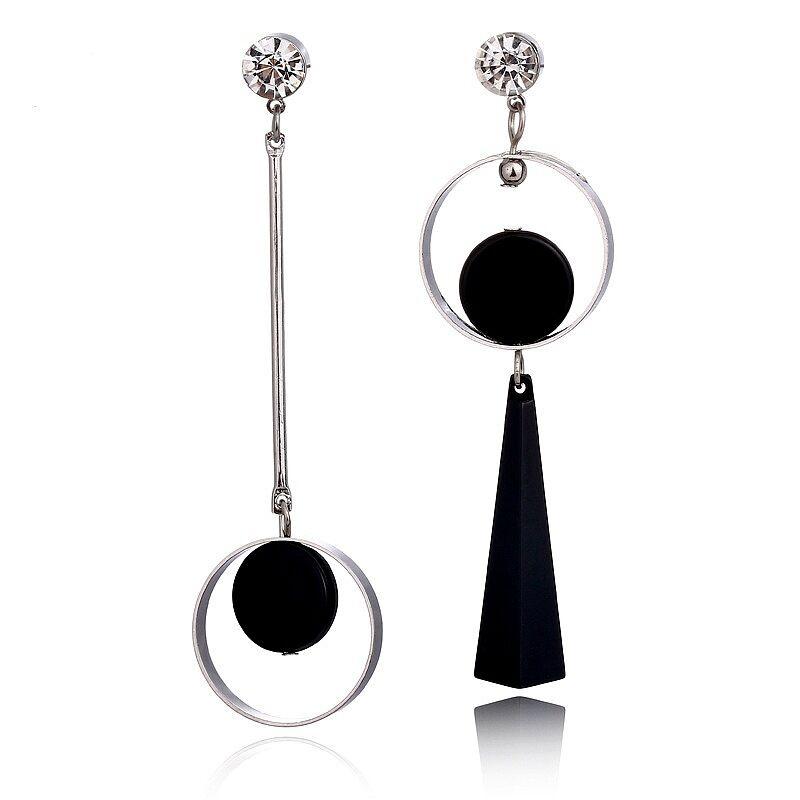 Asymmetric AB Version Circle European And American Fashion Exaggerated Long Earrings Personality Pendientes Boucle OreilleFemme