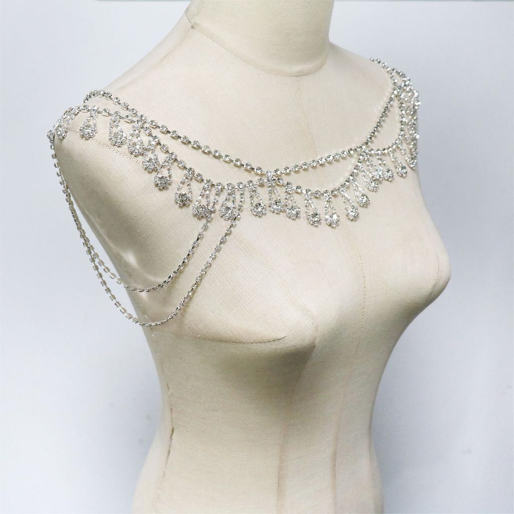 Accessories, Multi-Layer Water Drop Pendants, Rhinestone Shoulder Chains, Party Night Body Jewelry Accessories