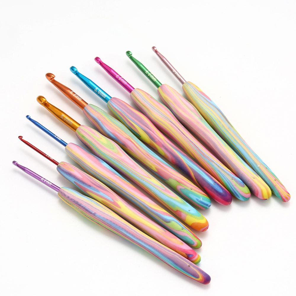 9PCS Crochet Hooks Set  MultiColor Ergonomic Crochet Hooks Crochet Lovers Gift
