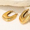 MamacitaSlay 316L Stainless Steel U-Shaped Hoop Earrings 18K Gold Plated Waterproof Jewelry Women's Classic Earrings 2026 Gift