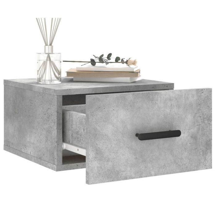 VidaXL Wall-mounted Bedside Table Concrete Grey 35x35x20 Cm 829844