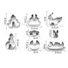 8 Piece Creative Stainless Steel Christmas 3D Type Cookie Mold DIY Snowman Tree Sled Deer Decor Baking Tools for Kids Party