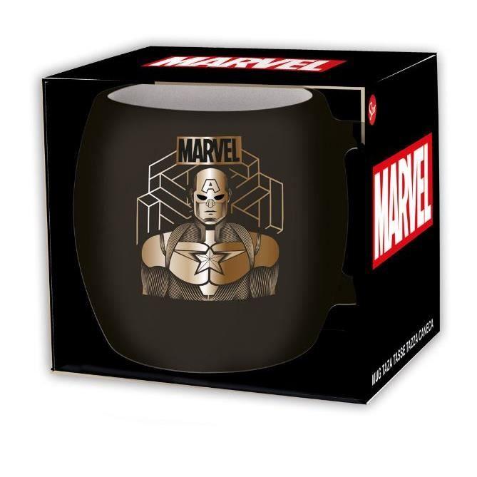 Mug - MARVEL - Captain America - Céramique - 380 ml - Noir et Blanc
