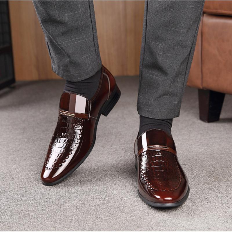 Herren Lederschuhe Lackleder Business Schuhe Spitze Zehenpartie Plateau Arbeit Herren Slipper Neu In Übergröße De Vestir Hombre