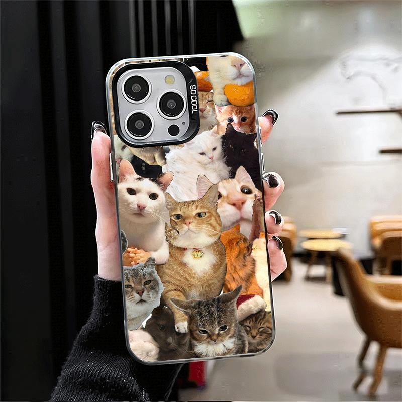 Crying Cats Combine Memes Soft Phone Case for iPhone 15 16 17 Pro Max 17Air 16E 14 Plus 13 12 Mini Shockproof Cover Back Shell
