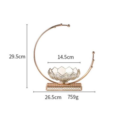 

Luxury Glass Fruit Bowls Lotus Flower Shaped Candy Tray Fruit Plates with Metal Base Fruit Basket for Table Dinning Room
