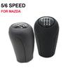 Leder 5/6-Gang Schaltknauf für MAZDA 3 BK BL 5 CR CW 6 II GH CX-7 ER MX-5 NC III 23 MT Leder Schalthebel Arm Headball