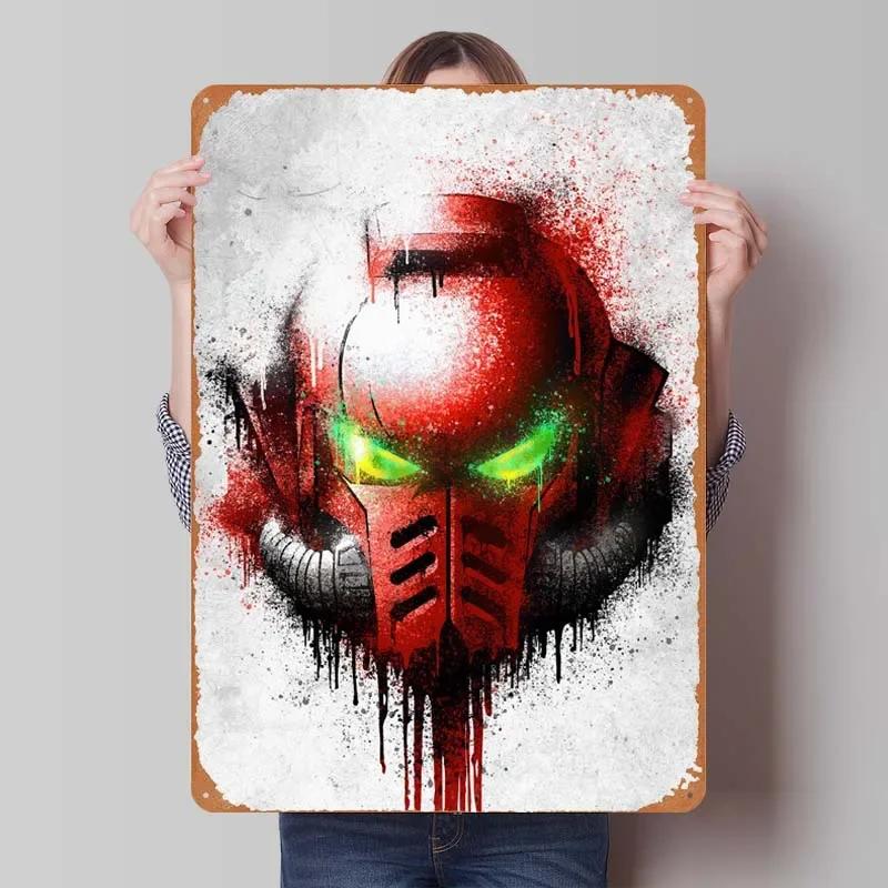 W-Warhammers Metallschild Anpassbare Spieleposter Vintage Heimdekoartikel Retro Blechschild für Gamerzimmer-Dekoration Wand
