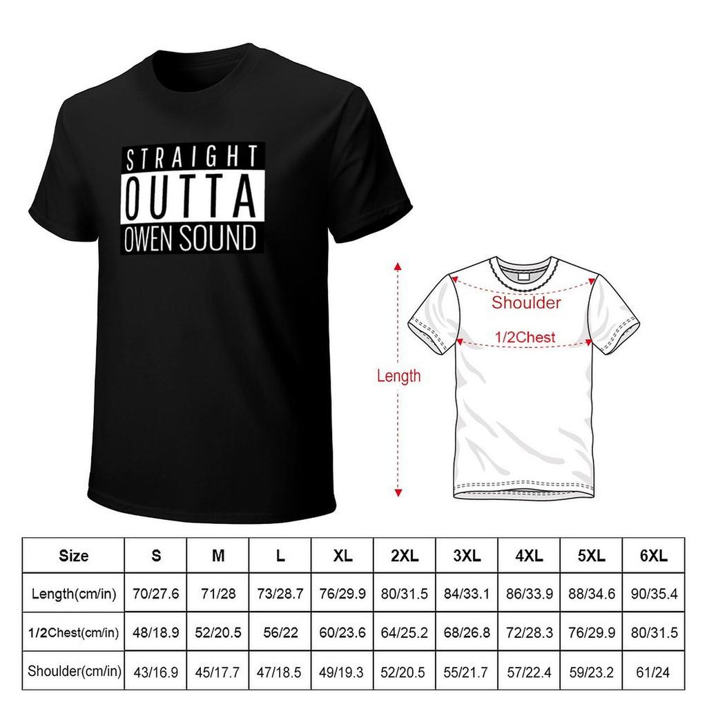 Straight Outta Owen Sound T-Shirt Plus Sizes Oversized T Shirt Kawaii Clothes Mens Graphic T-Shirts Pack
