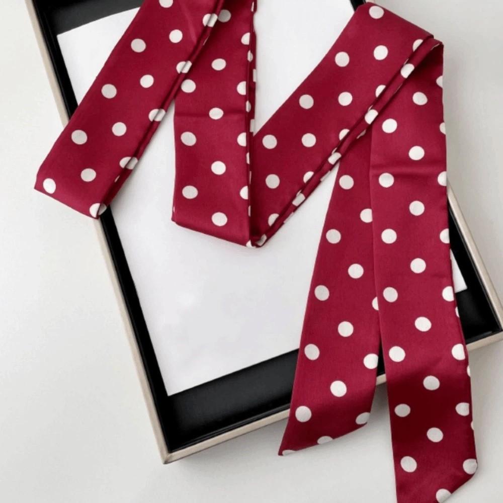 

Ribbon Polka Dot Scarf Printed Long Scarves Luxury Scarf Headband Multifunction