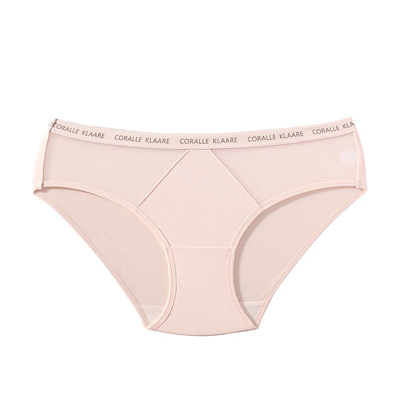CINOON Women Sexy Low-Rise Satin Mesh Patchwork Letter Waistband Hip-Hugging Briefs Panties