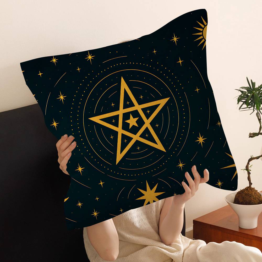 Witch Sun Moon Pentagram Pillowcases Home Bedding Decorative Pillow Cover Wedding Super Soft Pillow Case