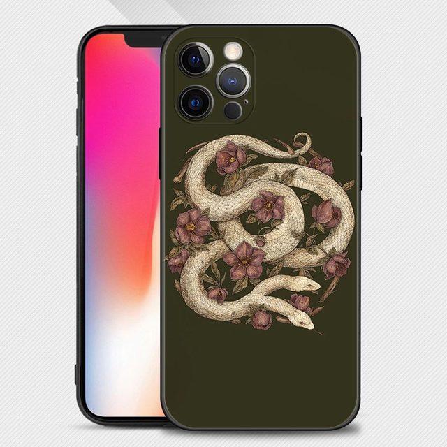 

Чехол для телефона для Iphone 14 13 12 11 Pro Max Mini Xs Max Xr X 7 8 Plus 6s, мягкий силиконовый чехол Funda Hand Snake Flower Snake For iPhone 6 6S Plus