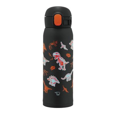 Zojirushi Mahobin Stainless Steel Mug Water Bottle for Children 480ml One Touch Type Seamless Only 3 Care Points Black SM-WM48-BA