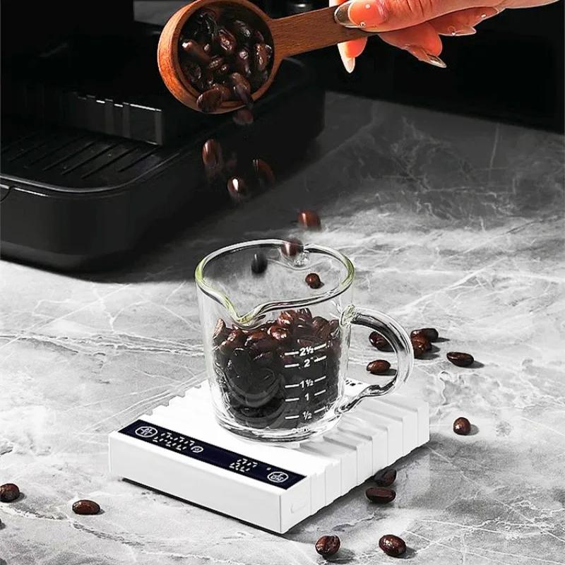 Smart Mini Coffee Scale Portable Electronic USB Scale with LED Display for Coffee Tea Measuring Household Commercial Kitchen Use