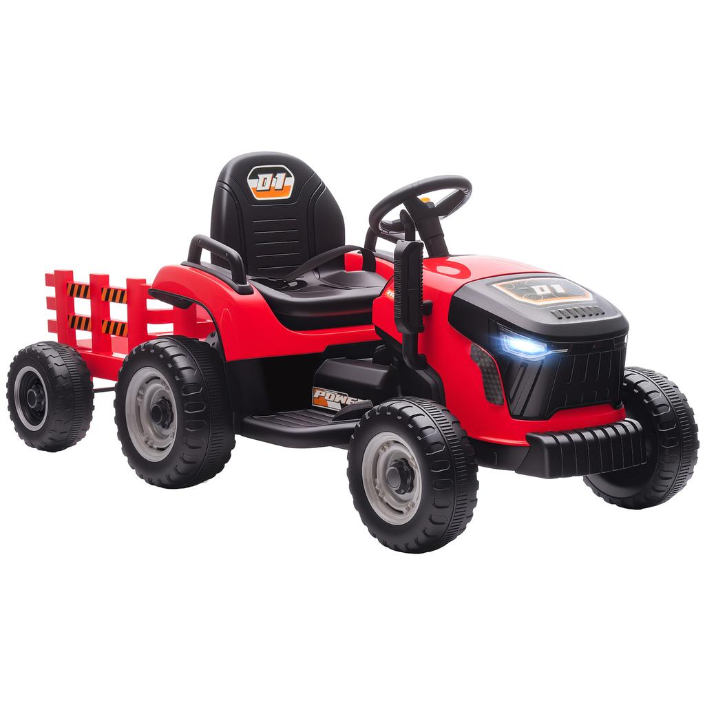 Electric Kids Tractor, Ride-On Tractor with Remote Control, Soft Start, for Children Aged 3-8 Years, Red