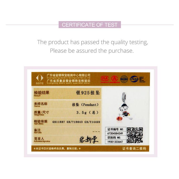 WOSTU Magic Witch Pendant 925 Sterling Silver Broom Witch Beads Charms for Necklaces