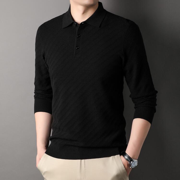 Autumn and Winter Cardigan Men's Business Casual Lapel Long Sleeve Polo Men's Cardigan 6 Wool Sweater Sweater