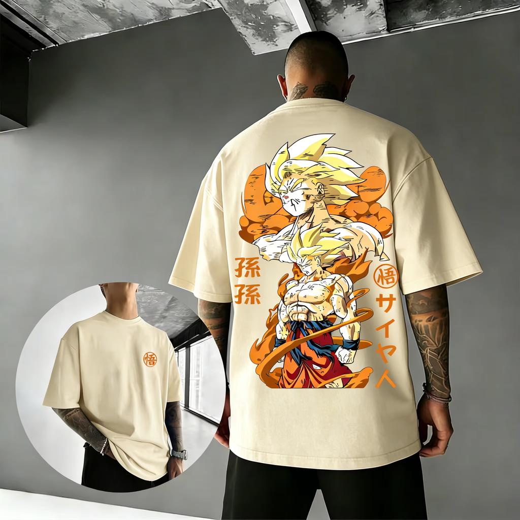 Dragon Ball Trendy hot items Anime Cotton Tshirt Summer New Super Saiyan Printed Mens and Womens Street Hip Hop Casual Top