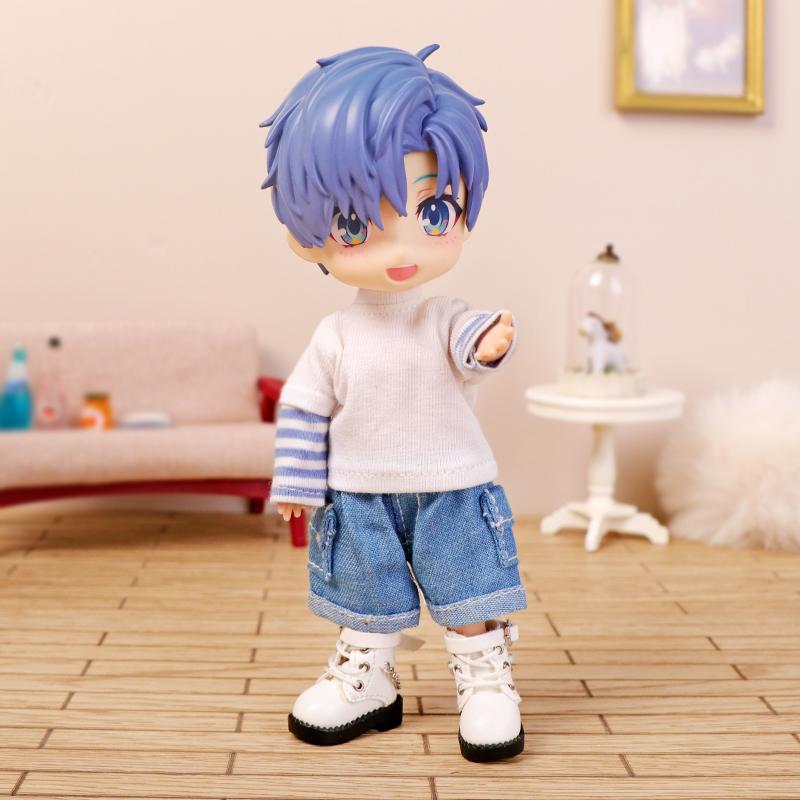 OB11 Clothes Cat Pudding Sweater Hooded Jacket Shorts Shoes for Molly, YMY, GSC Body, 1/12bjd Doll Clothes Toy Clothing