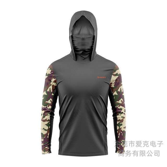 SIMMS Fishing Suit Fly Fishing Luya Hoodie Summer Men's Long Sleeve Sunscreen Clothing Hooded Mask Quick Drying Breathable