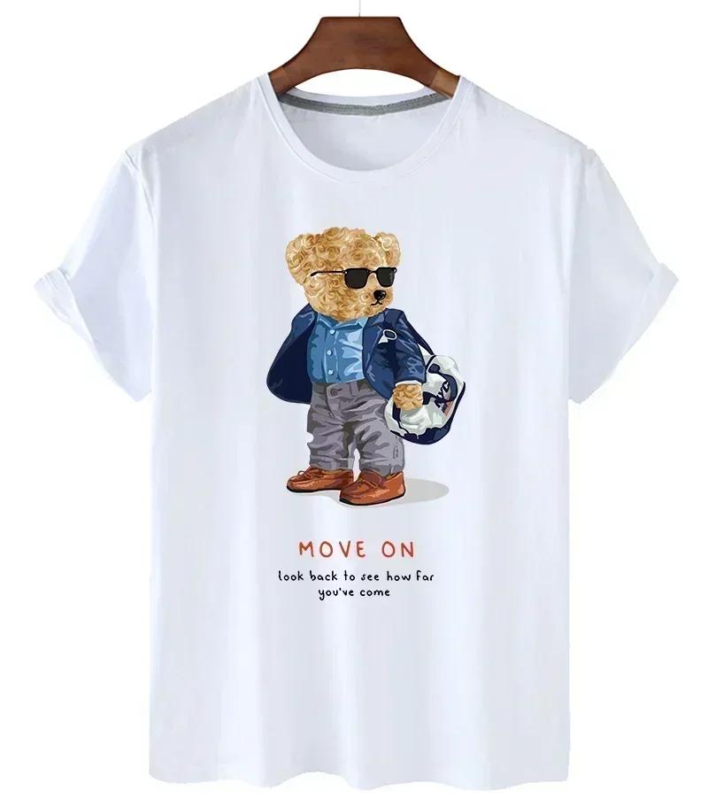 Funny Bear Print Tshirt Women Fashion Cartoon Harajuku Casual Tshirt FeUnisex Summer Short Sleeved Top Tees Unisex T Shirt