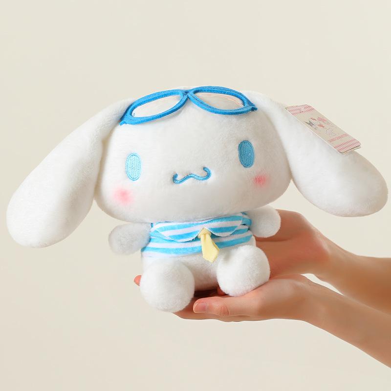 Japanese Genuine Sanrio Ocean Series Cinnamoroll Cartoon Plush Toy Bedroom Sofa Decoration Gift for Children and Friends