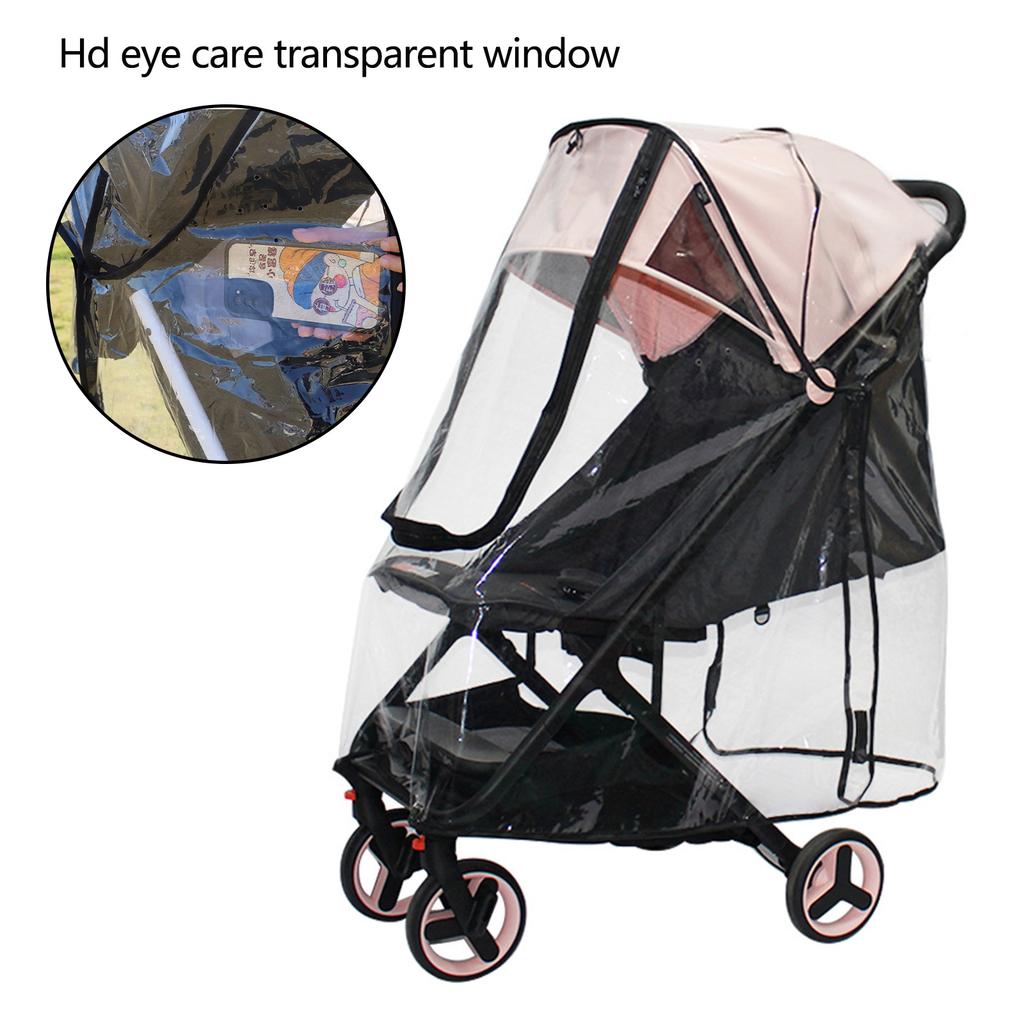 Transparent Baby Stroller Rain Cover Weather Proof & Portable Protective Sleeve Full Protections Cart Rain Guard