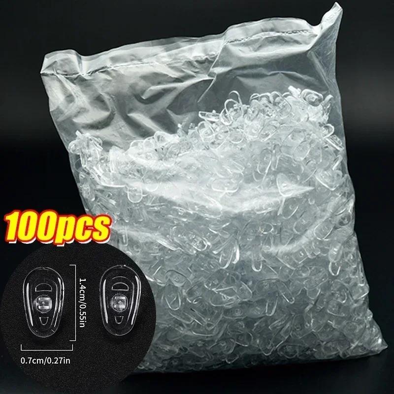 2/200Pcs Oval Eyeglass Nose Bracket Women Men DIY Clear Non-Slip Silicone Nose Pads Fashion Comfortable Daily Soft Nose Bracket