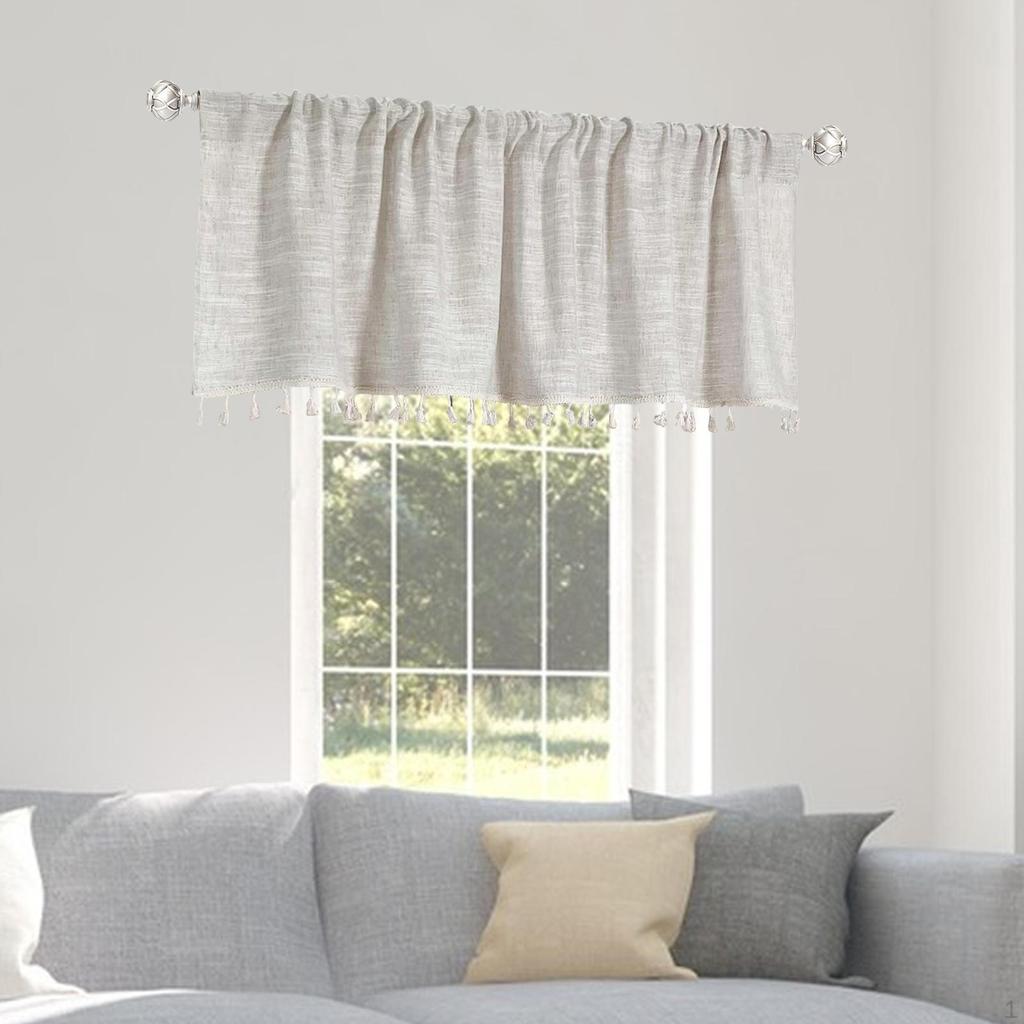 Curtain Valance for Kitchen , Short Design with Blackout Option and Rod Pocket