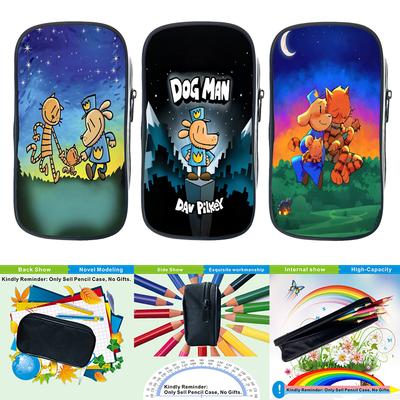 Dogman Cartoon Pencil Case Dog Man Movie Stationery Box Cute Anime Single Layer Pen Bags Student School Bag